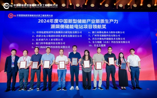 华东院获2024年度中国新型储能产业新质生产力源网侧储能电站项目领航奖